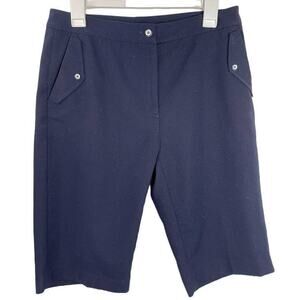EP Pro Golf Shorts Womens Size 8 Long Navy Blue Bermuda Sport Shorts Casual